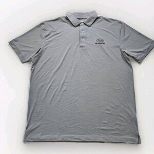 Callaway Polo Shirt Mens XL Gray Buttons Performance SS Subaru Logo Opti Dri